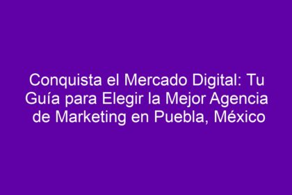 Conquista el Mercado Digital: Tu Guía para Elegir la Mejor Agencia de Marketing en Puebla, México - 10