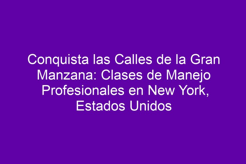 Conquista las Calles de la Gran Manzana: Clases de Manejo Profesionales en New York, Estados Unidos - 7