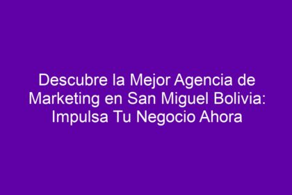 Descubre la Mejor Agencia de Marketing en San Miguel Bolivia: Impulsa Tu Negocio Ahora - 12