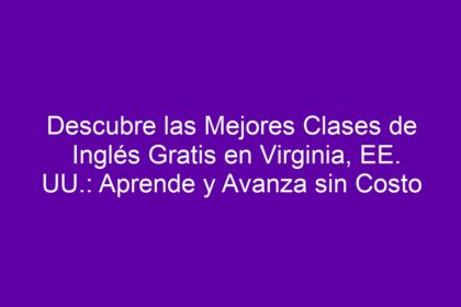 Descubre las Mejores Clases de Inglés Gratis en Virginia, EE. UU.: Aprende y Avanza sin Costo - 10