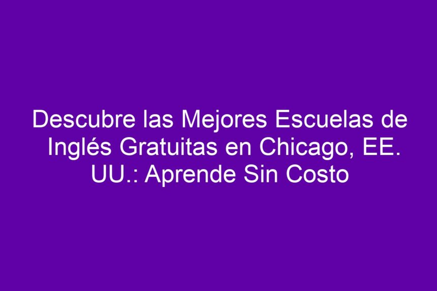 Imagen de Descubre las Mejores Escuelas de Inglés Gratuitas en Chicago, EE. UU.: Aprende Sin Costo Descubre las Mejores Escuelas de Inglés Gratuitas en Chicago, EE. UU.: Aprende Sin Costo - 7