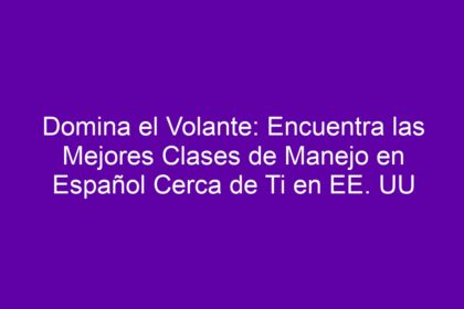 Domina el Volante: Encuentra las Mejores Clases de Manejo en Español Cerca de Ti en EE. UU - 8