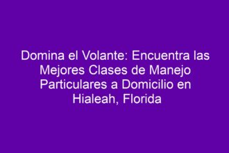 Domina el Volante: Encuentra las Mejores Clases de Manejo Particulares a Domicilio en Hialeah, Florida - 10