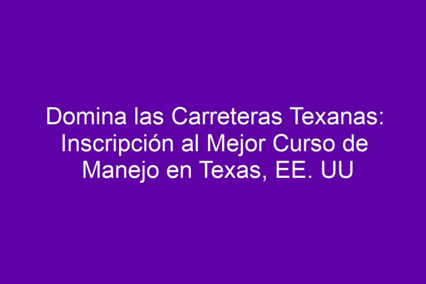 Imagen de Domina las Carreteras Texanas: Inscripción al Mejor Curso de Manejo en Texas, EE. UU Domina las Carreteras Texanas: Inscripción al Mejor Curso de Manejo en Texas, EE. UU - 7