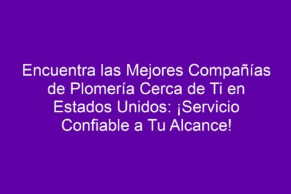 Encuentra las Mejores Compañías de Plomería Cerca de Ti en Estados Unidos: ¡Servicio Confiable a Tu Alcance! - 10