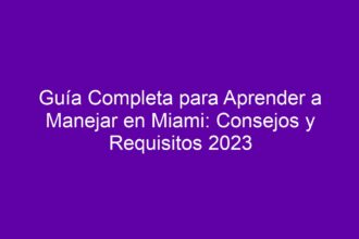 Guía Completa para Aprender a Manejar en Miami: Consejos y Requisitos - 10