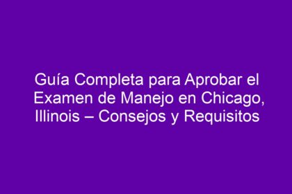 Guía Completa para Aprobar el Examen de Manejo en Chicago, Illinois – Consejos y Requisitos - 8