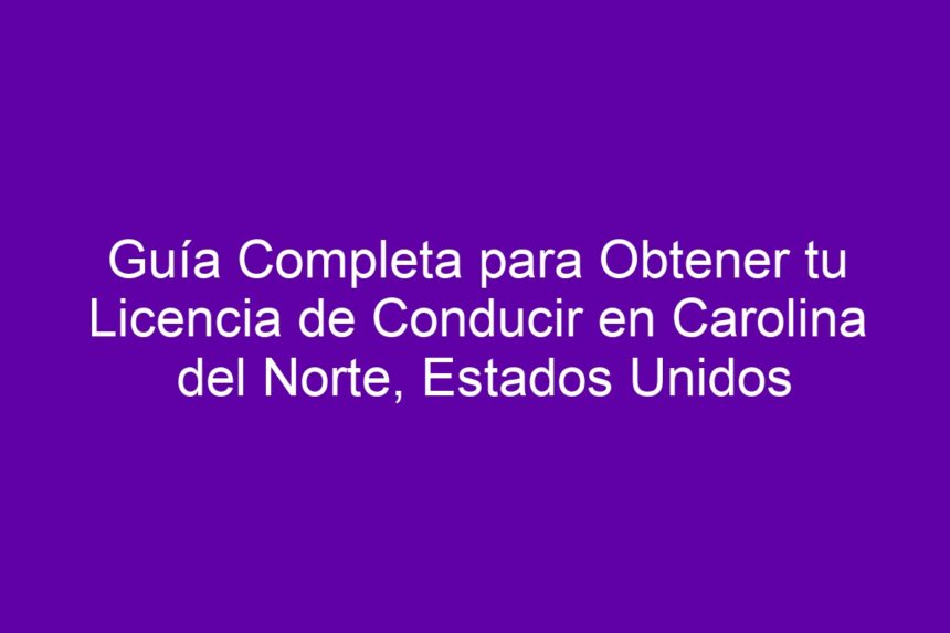 Guía Completa para Obtener tu Licencia de Conducir en Carolina del Norte, Estados Unidos - 7