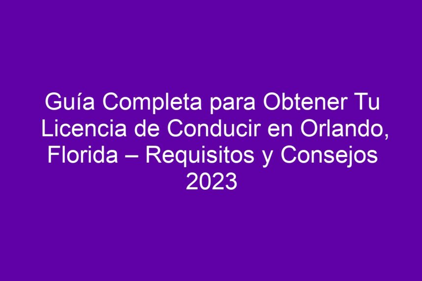 Guía Completa para Obtener Tu Licencia de Conducir en Orlando, Florida – Requisitos y Consejos - 7