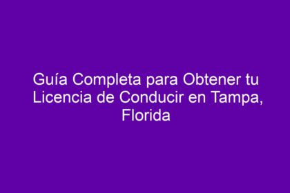 Guía Completa para Obtener tu Licencia de Conducir en Tampa, Florida - 10