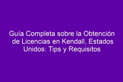 Guía Completa sobre la Obtención de Licencias en Kendall, Estados Unidos: Tips y Requisitos - 8