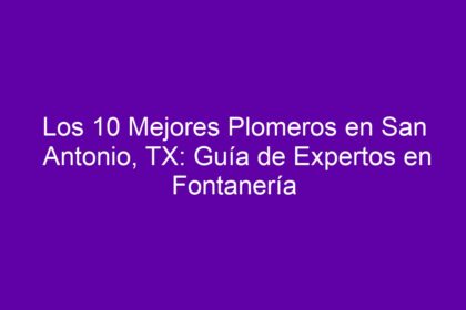 Los 10 Mejores Plomeros en San Antonio, TX: Guía de Expertos en Fontanería - 12