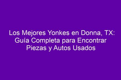 Los Mejores Yonkes en Donna, TX: Guía Completa para Encontrar Piezas y Autos Usados - 8