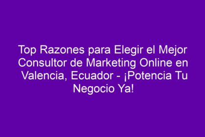 Top Razones para Elegir el Mejor Consultor de Marketing Online en Valencia, Ecuador - ¡Potencia Tu Negocio Ya! - 10