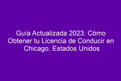 Guía Actualizada: Cómo Obtener tu Licencia de Conducir en Chicago, Estados Unidos - 12