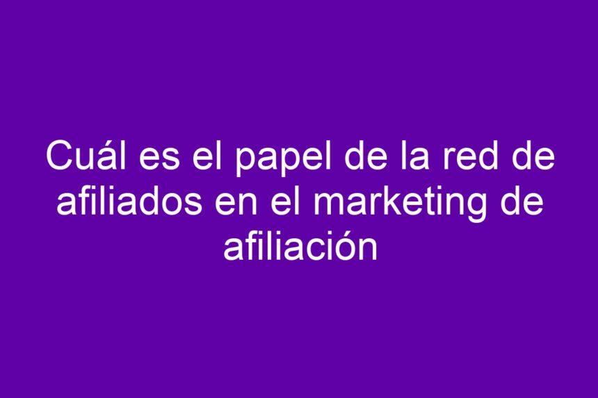 Imagen de Cuál es el papel de la red de afiliados en el marketing de afiliación Cuál es el papel de la red de afiliados en el marketing de afiliación - 7