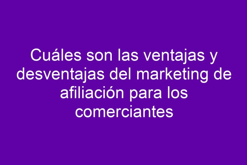 Imagen de Cuáles son las ventajas y desventajas del marketing de afiliación para los comerciantes Cuáles son las ventajas y desventajas del marketing de afiliación para los comerciantes - 7
