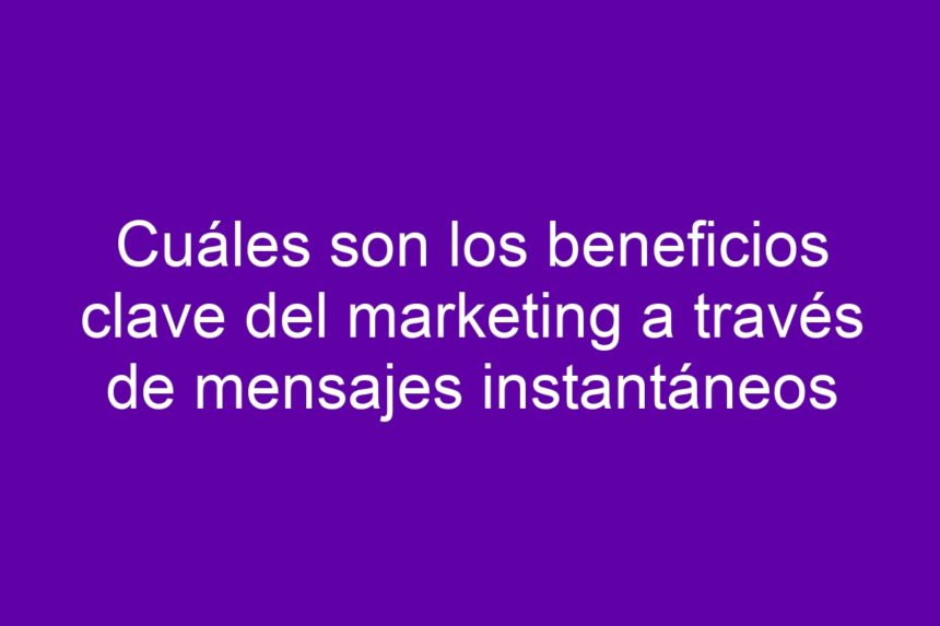 Imagen de Cuáles son los beneficios clave del marketing a través de mensajes instantáneos Cuáles son los beneficios clave del marketing a través de mensajes instantáneos - 7