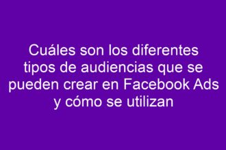 Cuáles son los diferentes tipos de audiencias que se pueden crear en Facebook Ads y cómo se utilizan - 13