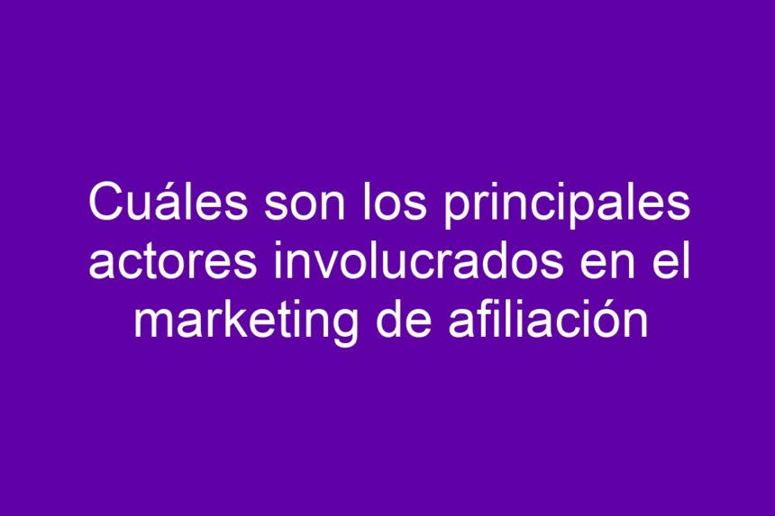 Imagen de Cuáles son los principales actores involucrados en el marketing de afiliación Cuáles son los principales actores involucrados en el marketing de afiliación - 7