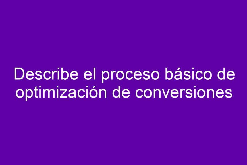 Imagen de Describe el proceso básico de optimización de conversiones Describe el proceso básico de optimización de conversiones - 7