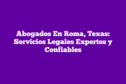 Abogados En Roma, Texas: Servicios Legales Expertos y Confiables