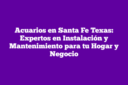 Acuarios en Santa Fe Texas: Expertos en Instalación y Mantenimiento para tu Hogar y Negocio