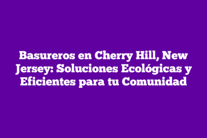 Basureros en Cherry Hill, New Jersey: Soluciones Ecológicas y Eficientes para tu Comunidad