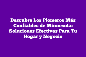 Descubre Los Plomeros Más Confiables de Minnesota: Soluciones Efectivas Para Tu Hogar y Negocio