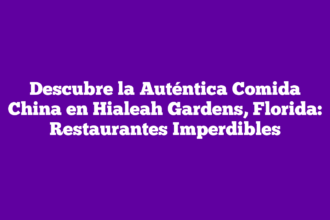 Descubre la Auténtica Comida China en Hialeah Gardens, Florida: Restaurantes Imperdibles
