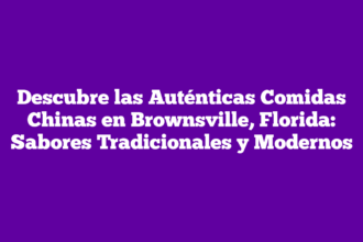 Descubre las Auténticas Comidas Chinas en Brownsville, Florida: Sabores Tradicionales y Modernos