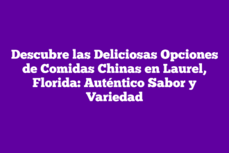 Descubre las Deliciosas Opciones de Comidas Chinas en Laurel, Florida: Auténtico Sabor y Variedad
