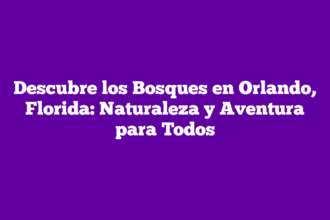 Descubre los Bosques en Orlando, Florida: Naturaleza y Aventura para Todos