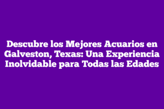 Descubre los Mejores Acuarios en Galveston, Texas: Una Experiencia Inolvidable para Todas las Edades