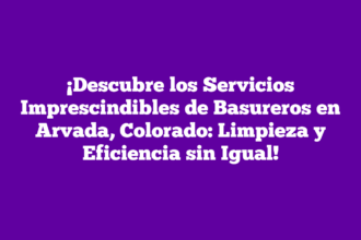 ¡Descubre los Servicios Imprescindibles de Basureros en Arvada, Colorado: Limpieza y Eficiencia sin Igual!