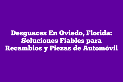 Desguaces En Oviedo, Florida: Soluciones Fiables para Recambios y Piezas de Automóvil