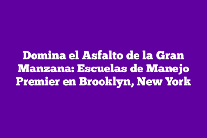 Domina el Asfalto de la Gran Manzana: Escuelas de Manejo Premier en Brooklyn, New York