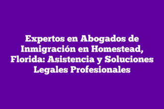 Expertos en Abogados de Inmigración en Homestead, Florida: Asistencia y Soluciones Legales Profesionales