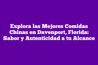 Explora las Mejores Comidas Chinas en Davenport, Florida: Sabor y Autenticidad a tu Alcance