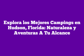 Explora los Mejores Campings en Hudson, Florida: Naturaleza y Aventuras A Tu Alcance