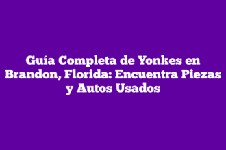 Guía Completa de Yonkes en Brandon, Florida: Encuentra Piezas y Autos Usados
