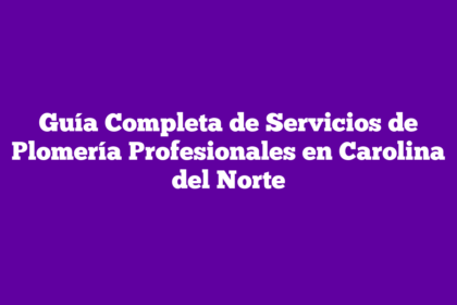 Guía Completa de Servicios de Plomería Profesionales en Carolina del Norte