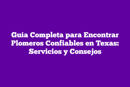 Guía Completa para Encontrar Plomeros Confiables en Texas: Servicios y Consejos