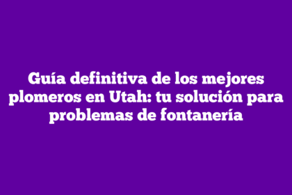 Guía definitiva de los mejores plomeros en Utah: tu solución para problemas de fontanería