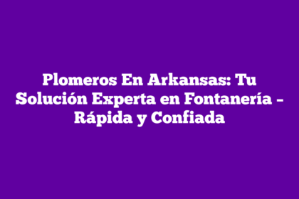 Plomeros En Arkansas: Tu Solución Experta en Fontanería – Rápida y Confiada