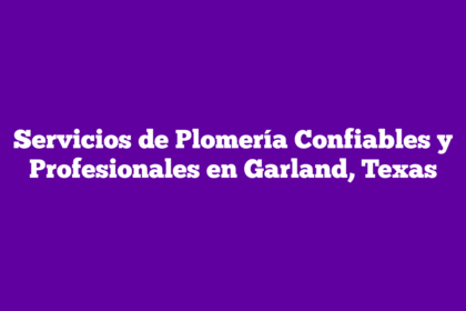 Servicios de Plomería Confiables y Profesionales en Garland, Texas