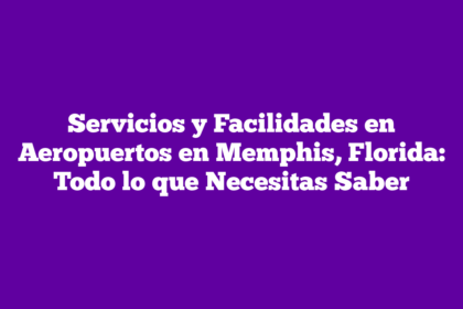 Servicios y Facilidades en Aeropuertos en Memphis, Florida: Todo lo que Necesitas Saber
