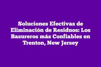 Soluciones Efectivas de Eliminación de Residuos: Los Basureros más Confiables en Trenton, New Jersey