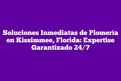 Soluciones Inmediatas de Plomería en Kissimmee, Florida: Expertise Garantizado 24/7
