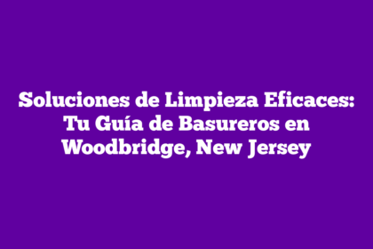 Soluciones de Limpieza Eficaces: Tu Guía de Basureros en Woodbridge, New Jersey